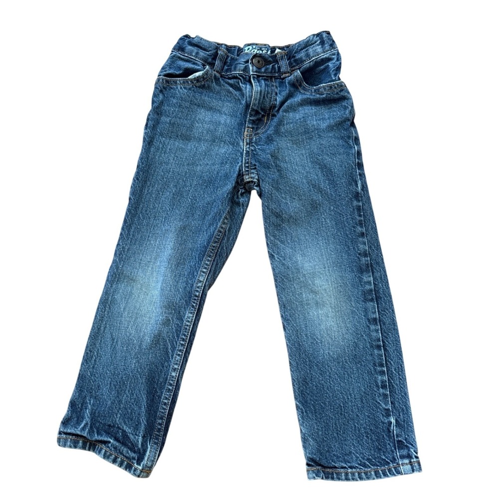 OshKosh‎ Bgosh Straight Leg Jeans Kids Blue Denim Adjustable Waist SIZE 4T